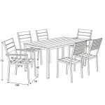 Zahradní sestava 156x78x74cm, polywood, šedá, AZS-B1656 GREY