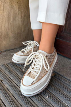 Dámské Tenisky Na Masivní Platformě S.Barski BF51-101 Béžové 38