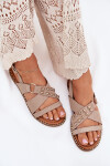 Dámské Sandály Na Plochém Podpatku Se Zlatými Hroty Béžové Zanira 36