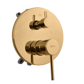 RAV Slezák - SEINA - Vanová/Sprchová baterie podomítková 3-cestná s tělesem a s boxem, Zlatá - kartáčovaná SE987BOXZK SE987BOXZK