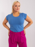 Tmavě modré dámské triko plus size BASIC FEEL GOOD