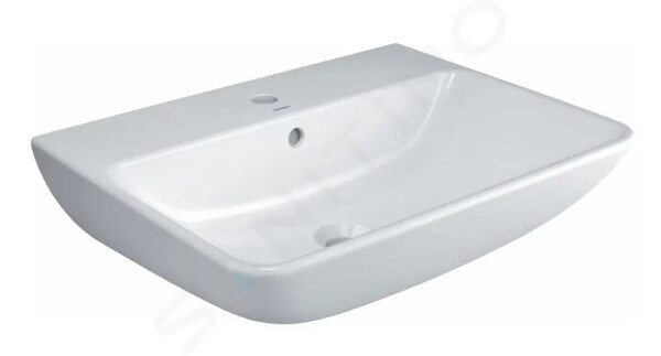 DURAVIT - ME by Starck Umyvadlo 600x460 mm, s 1 otvorem pro baterii, s WonderGliss, alpská bílá 23356000001