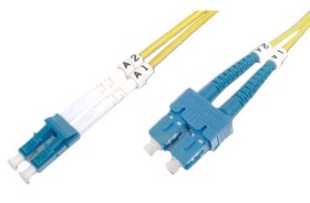 DIGITUS Fiber Optic Patch Cord, LC to SC Singlemode 09/125 Duplex Length 2m