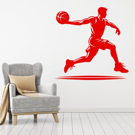 Samolepka Basketbal Barva: červená, Velikost: 60 x 59 cm