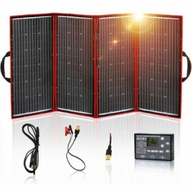 Aroso Solární panel rozkládací přenosný s PWM regulátorem 320W 12V/24V 194x95cm - do auta / na kempování (20.202)