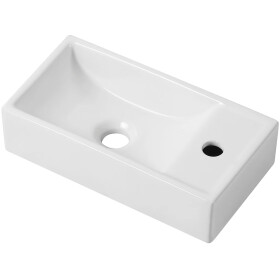 CERANO - Umyvátko keramické Giovanni, závěsné pravé - bílá lesklá - 41x22,5 CER-670831