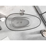 MEXEN - Glass clear volně stojící vana transparentna 170 x 85, korek chrom 58061708508