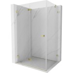 MEXEN/S - Lunar-F sprchový kout skládací dveře levá 95 x 80, transparent, zlato 836-095-080-50-00-L