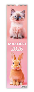 Nástěnný kalendář vázankový/kravata 2026 Helma - Mazlíčci