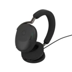 Jabra Evolve3 85 MS USB-A černá + nabíjecí podložka / bezdrátová sluchátka / mikrofon / ANC / USB-A + Bluetooth (38599-999-989)