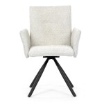 Židle jídelní, krémová látka, černý kov, otočný mechanismus 90°/90° (L/P) - funkce reset