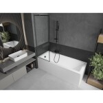 MEXEN/S - Next vanová zástěna FIX 60 x 150, černá vzor, grafit metal 895-060-000-00-70-95