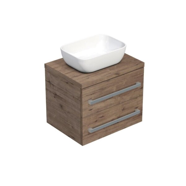 Koupelnová skříňka s krycí deskou SAT Cube Way 60x53x46 cm dub Wellington mat CUBE461603DW45 CUBE461603DW45