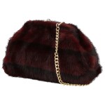 Stylová dámská plyšová crossbody kabelka Bateia, vínová