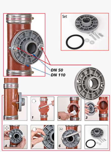 MIDAS Přírubový adaptér DN 110/50