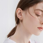 Náušnice s 12 mm tygřím okem Rhianna - stříbrné zapínání, Hnědá