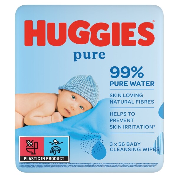 Huggies Pure Triplo vlhčené ubrousky 3x56ks