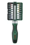 Bosch Ráčnový šroubovák s bity zelená/černá / Sada bitů / 19 ks / Moment do 36 Nm / Magnetický držák (1600A02Z9A)