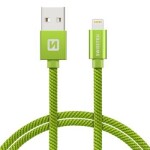 Swissten 71523307 USB 2.0 typ A na Lightning, USB 2.0, zástrčka A - zástrčka Lightning, opletený, 2m, zelený