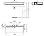 IDEAL STANDARD - Extra Umyvadlo na desku 1000x450 mm, s přepadem, 3 otvory pro baterii, bílá T390701