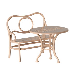 Maileg Kovový nábytek Café set pro zvířátka Maileg Pale Pink, růžová barva, kov