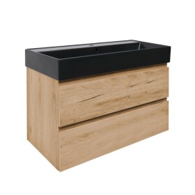 Koupelnová skříňka 2 zásuvková s umyvadlem SAT B-Way 99x50x45 cm dub mat BWAY2100OAKU2BB BWAY2100OAKU2BB