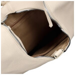 Módní dámská koženková kabelka na rameno Marixa, krémová