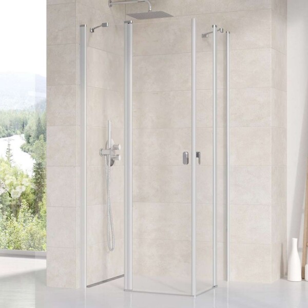 RAVAK - Chrome Sprchové dveře CRV2-120, 118-120 cm, satin/čiré sklo 1QVG0U00Z1