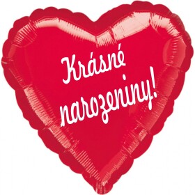 Balónek fóliový červené srdíčko Krasne narozeniny ! Balonky.cz Balónek fóliový červené srdíčko Krasne narozeniny ! Balonky.cz