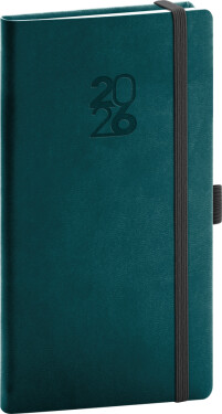 Týdenní diář 2026 NOTIQUE kapesní - Aprint Top petrolejový, 9 x 15,5 cm