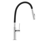 Dřezová baterie SAT se silikonovým ramínkem černá/chrom SATBSD290C2F SATBSD290C2F