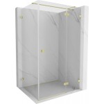 MEXEN/S - Lunar T sprchový kout dveře křídlové pravá 120 x 80, transparent, zlato kartáčovaná 834T-120-080-55-00-P