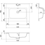 MEXEN - Otis umyvadlo zapuštěné do desky 61 x 46,5, černá mat 25186071