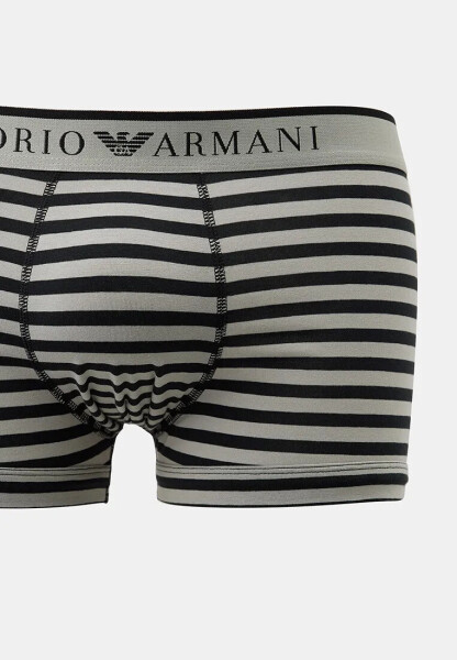 Pánské boxerky 2Pack 111210 4R542 černé/proužek Emporio Armani