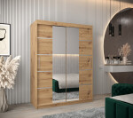 Šatní skříň Abi V4 Barva korpusu: Černá, Rozměry: 150 cm, Dveře: Černá