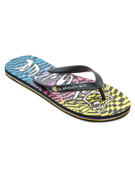 Quiksilver MOLOKAI WORDBLOCK BLACK/BLUE/PINK pánské žabky