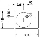 DURAVIT - Scola Umyvadlo 62x46 cm, s přepadem, otvor pro baterii vpravo, WonderGliss, bílá 06846000111