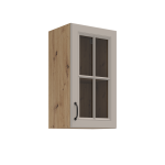 Horní prosklená skříňka Stilo 40 GS-72 1F Barva korpusu: Dub artisan, Barva dvířek: Dust Grey