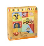 Orange Tree Toys Dřevěné puzzle kostky - Zvířátka na farmě