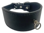 Huhubamboo Exclusive obojek černá S / Obojek pro psy / 40 mm / 25-30 cm / hovězí kůže (355483)