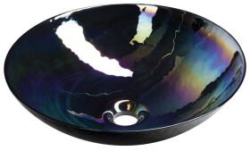 SAPHO - DECORA NERO MURANO skleněné umyvadlo na desku, průměr 41cm, černá YM1237