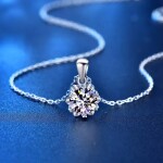 Royal Fashion stříbrný náhrdelník HA-XMZ003-SILVER-MOISSANITE