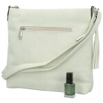 Stylová dámská koženková crossbody kabelka Bessy, krémová