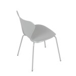 Židle jídelní, šedý plast, čtyřnohá kvová podnož