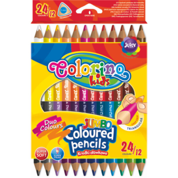 Colorino pastelky trojhranné JUMBO, oboustranné, 24 barev