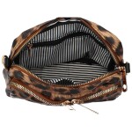 Trendová koženková dámská crossbody Julo, leopard hnědá/hnědá