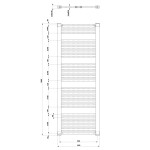 AQUALINE - DIRECT otopné těleso s bočním připojením 600x1680, černá mat ILR66B