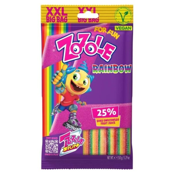 Zozole Rainbow XXL kyselé pásky 150g