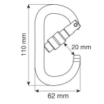 Karabina Camp Oval XL Lock Black