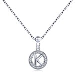 Stříbrný řetízek s přívěskem ve tvaru písmena K - stříbro 925/1000, Stříbrná 45 cm K